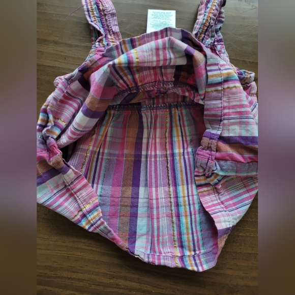 Okie Dokie 100% Cotton Purple Summer Gold Thread Dress Size 18 Months - Picture 5 of 7